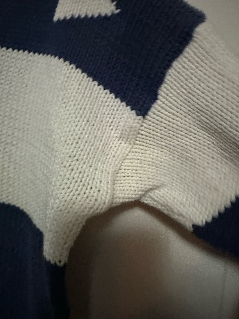Skyr Women's V-Neck Sweater – Red, Navy & White Nautical Knit - Picture 6 of 6